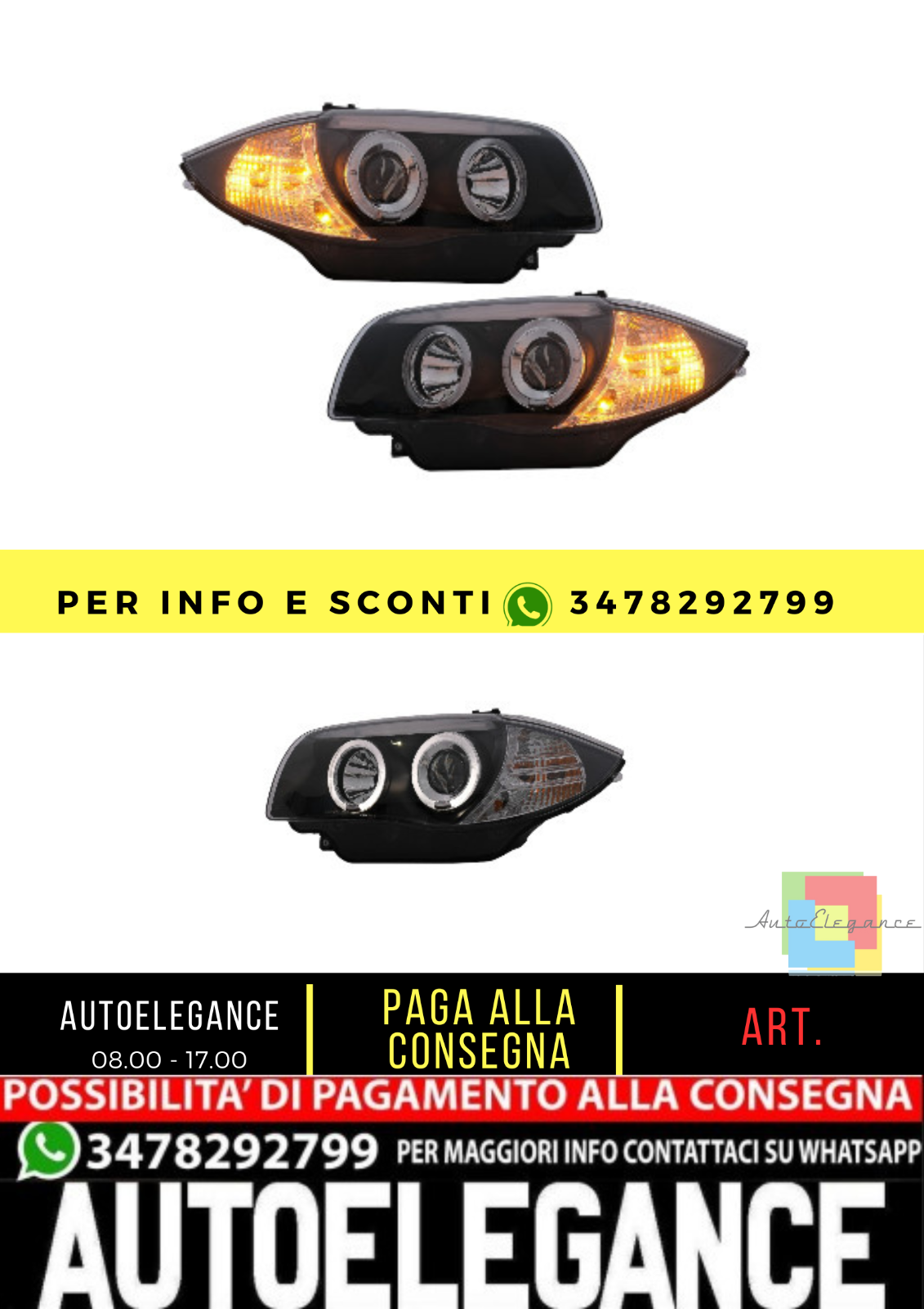 Angel Eyes Headlights suitable for BMW 1 Series E81 E82 E87 E88