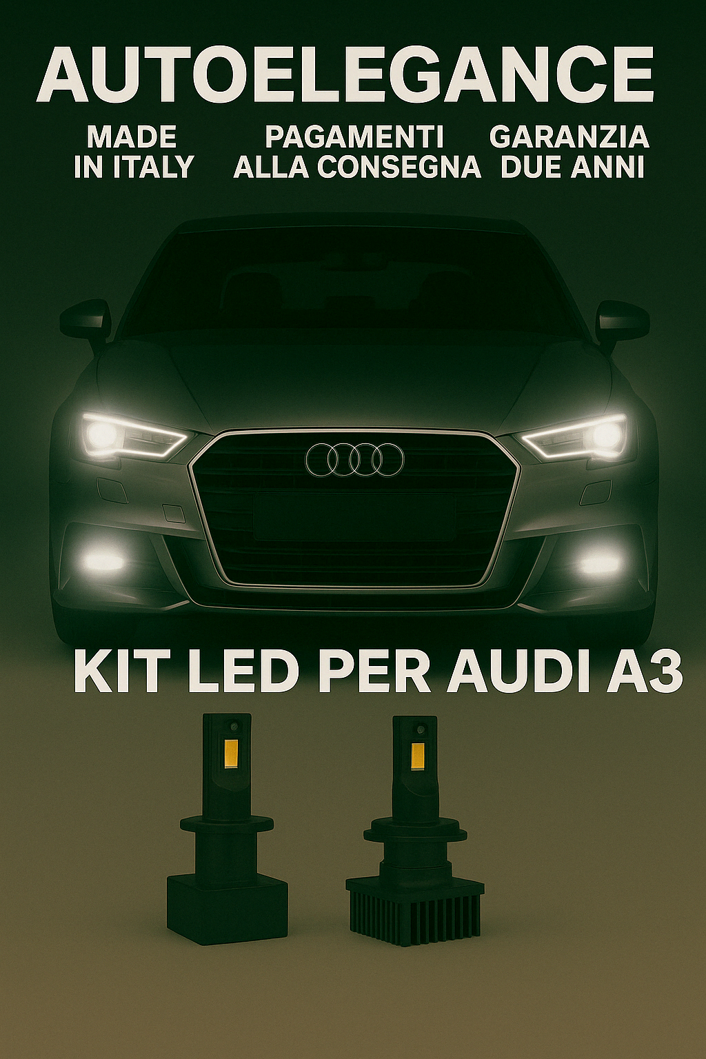 ❤?KIT LED D3S 6000K BIANCO GHIACCIO ANABBAGLIANTI PER AUDI A3❤?