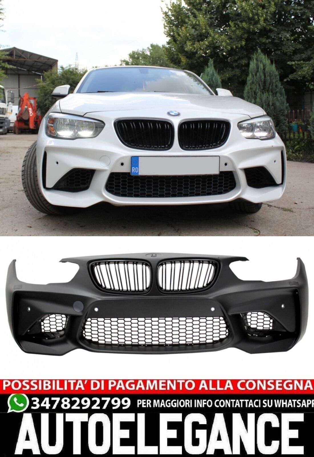 PARE-CHOCS AVANT ADAPT&Eacute; POUR BMW S&Eacute;RIE 1 F20 F21 LCI 2015-2019 LOOK M2