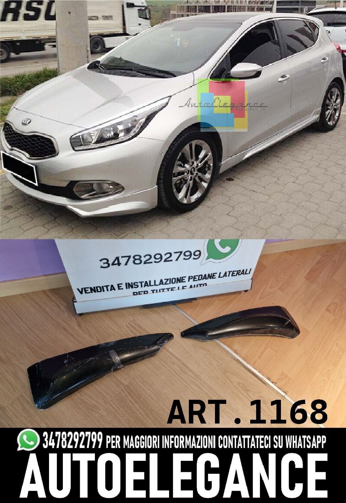 BAFFI ADATTI PER KIA CEED - PRO CEED 2012-2015 NERO LUCIDO 1168