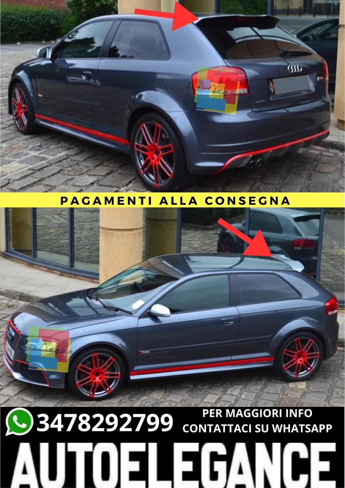 Spoiler Geeignet f&uuml;r Audi A3 8P