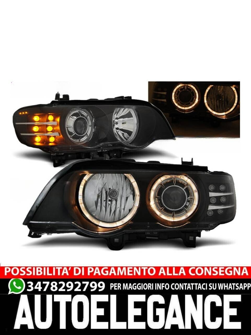 Leuchtt&uuml;rme Angel Eyes Schwarz Anzeige LED Geeignet f&uuml;r BMW X5 E53 09.99-10.03