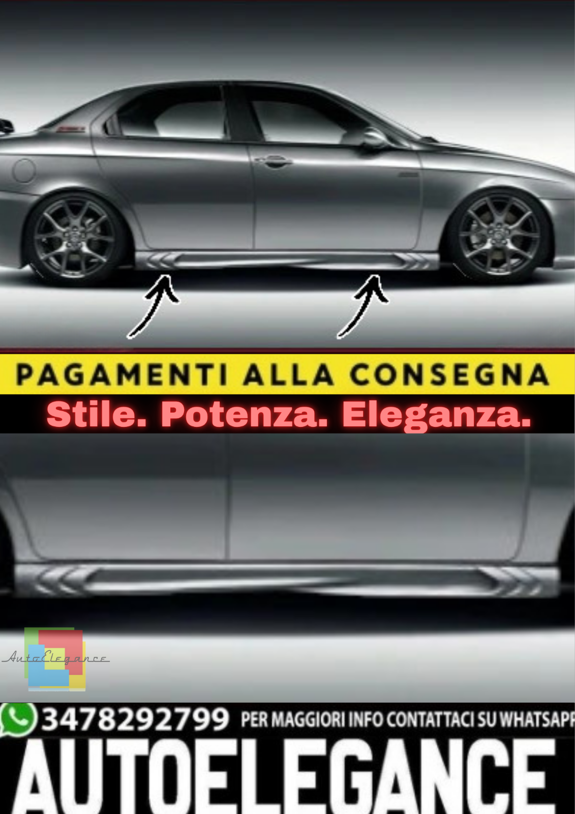 ?Minigonne Laterali in ABS per Alfa Romeo 156 (1997&ndash;2006)?