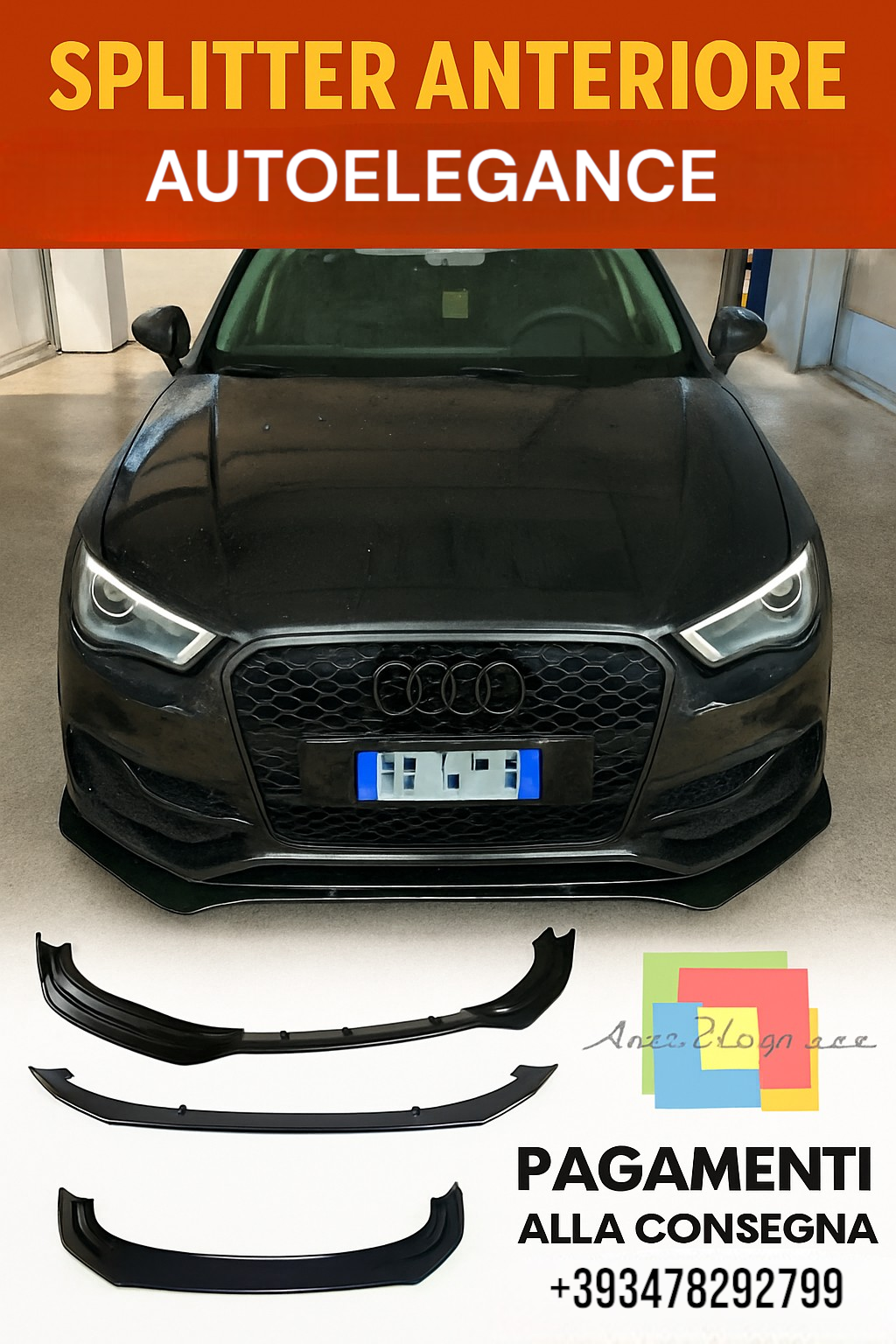 SOTTO PARAURTI ANTERIORE ADATTO PER AUDI A4 B8 2008