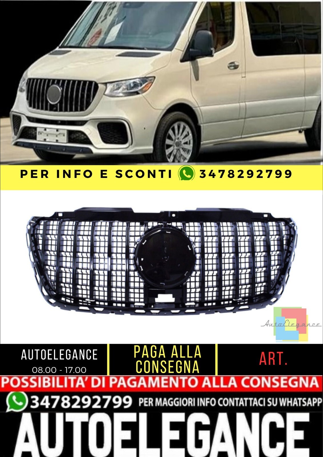 Griglia compatibile con mercedes-benz w447 vito cromata