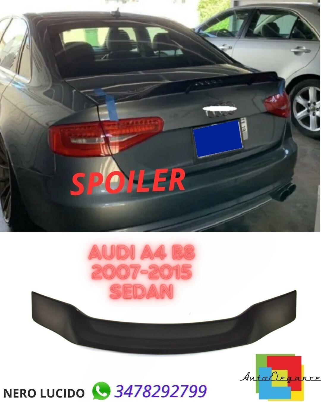 ?SCHWARZER SPOILER GEEIGNET F&Uuml;R Audi A4 B8 2007-2015 Limousine?