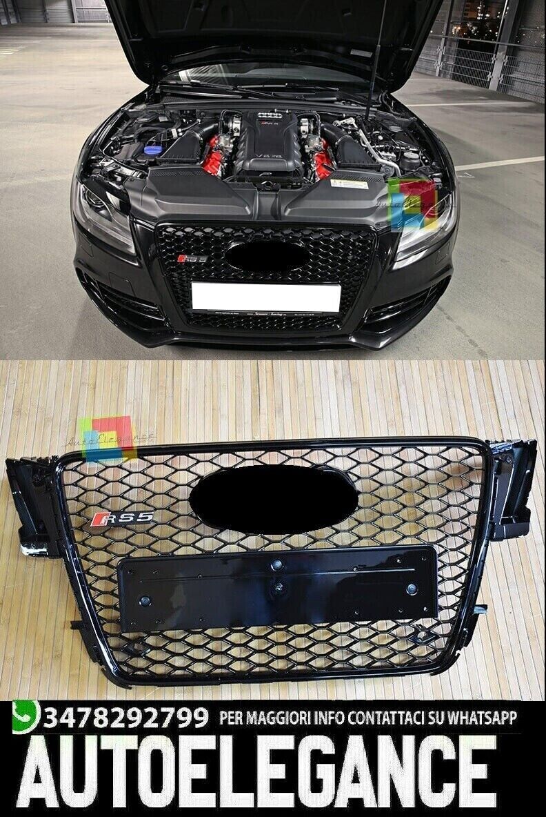 FRONTGRILL passend f&uuml;r AUDI A5 2007 BIS 2011 GRILL LOOK RS5 SCHWARZ
