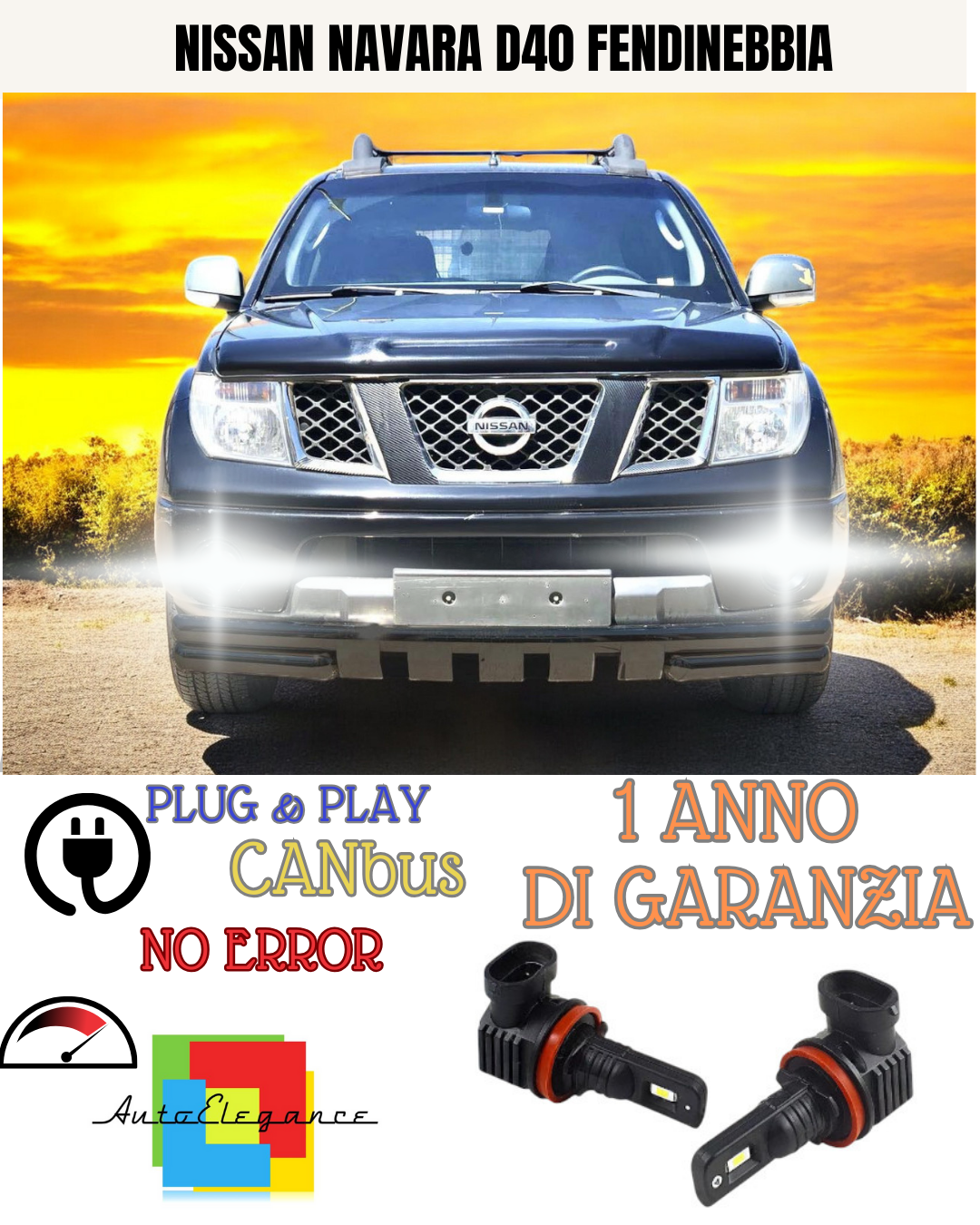 🔥KIT LED H11  NISSAN NAVARA D40 6000K BIANCO FENDINEBBIA 🔥