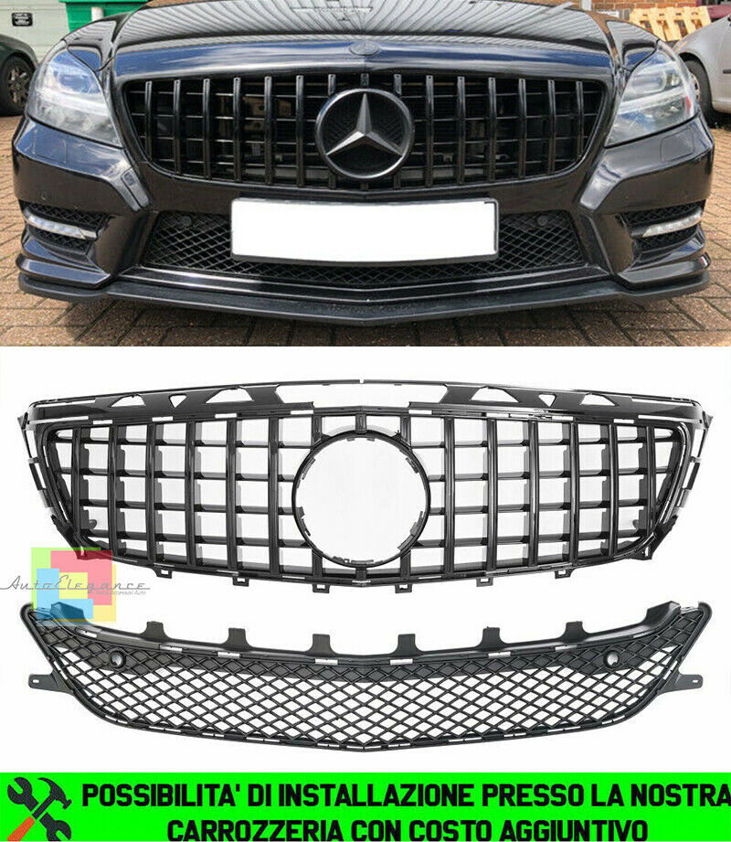GRIGLIA ANTERIORE MERCEDES CLS W218 2011-2014 MASCHERINA PROFILI NERI