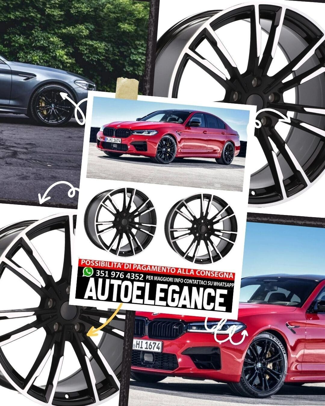 CERCHI CERCHIO IN LEGA 20" Adatto per VW LEXUS MINI OPEL SAAB TESLA