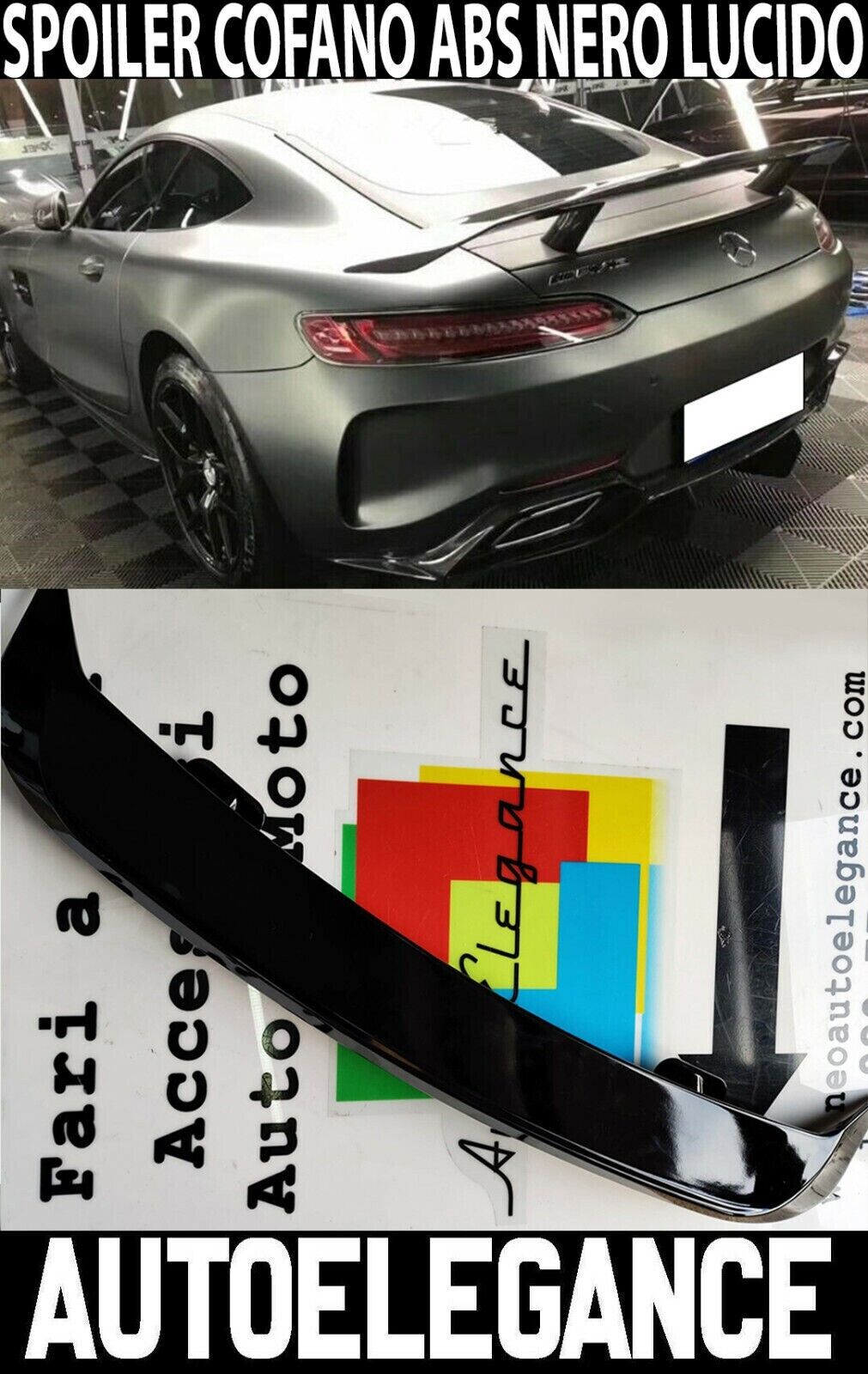 MERCEDES AMG GT SPOILER TRASERO CAPO ABS NEGRO BRILLO