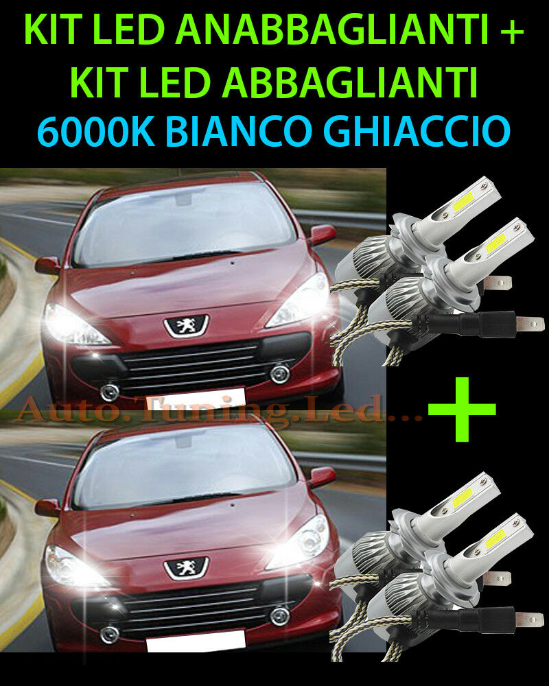 KIT LED LAMPADE ABBAGLIANTI & ANABBAGLIANTI PER PEUGEOT 307 2000-2008 -.