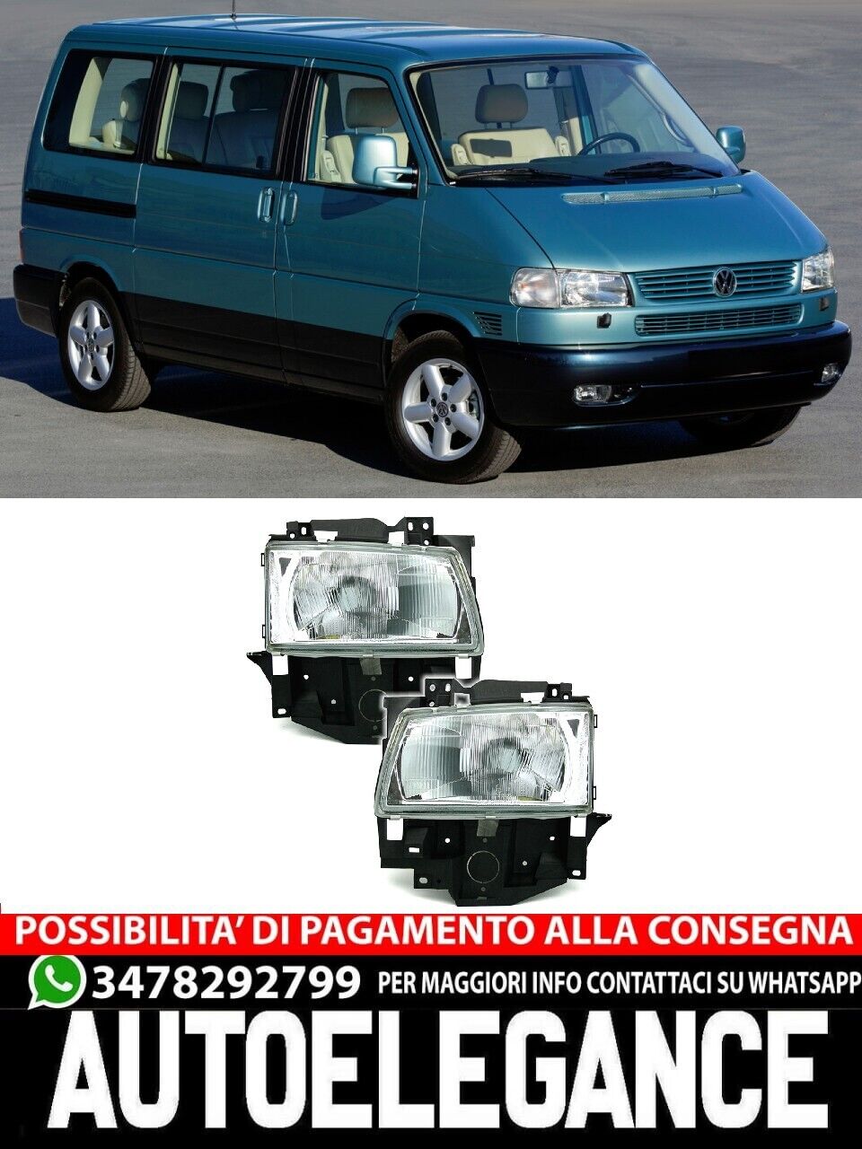Set fari + frecce di direzione alogeno sinistro+destro per VW T4 96-03