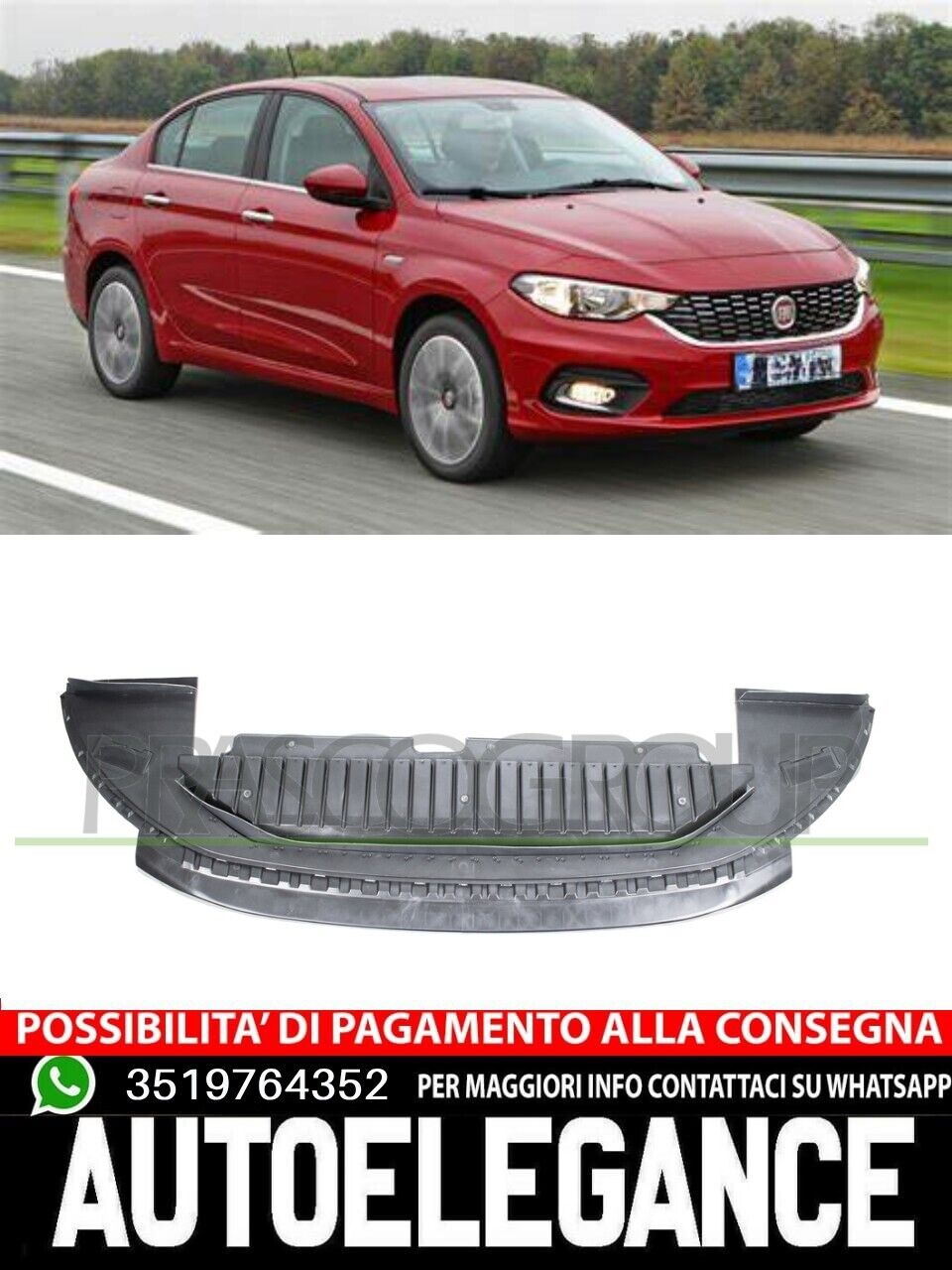 Aplique Faldón Trasero PRASCO Delantero para Fiat Tipo Modelo 4 Puertas 51984456