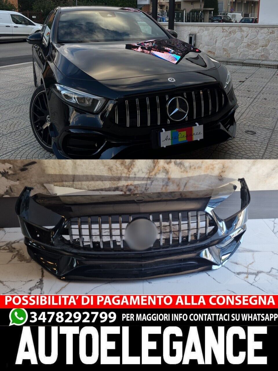 PARAURTI USATO ADATTO PER MERCEDES W177 LOOK A45 NERO LUCIDO
