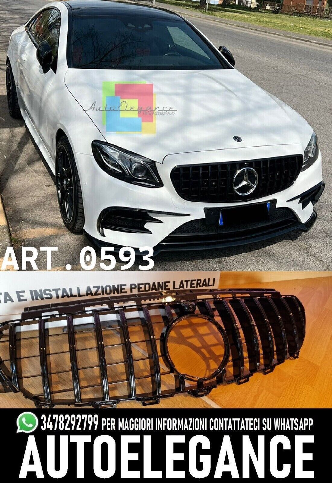 PARRILLA AVANT AMG POUR MERCEDES E W213 C238 2016-2019 BLACK EDITION
