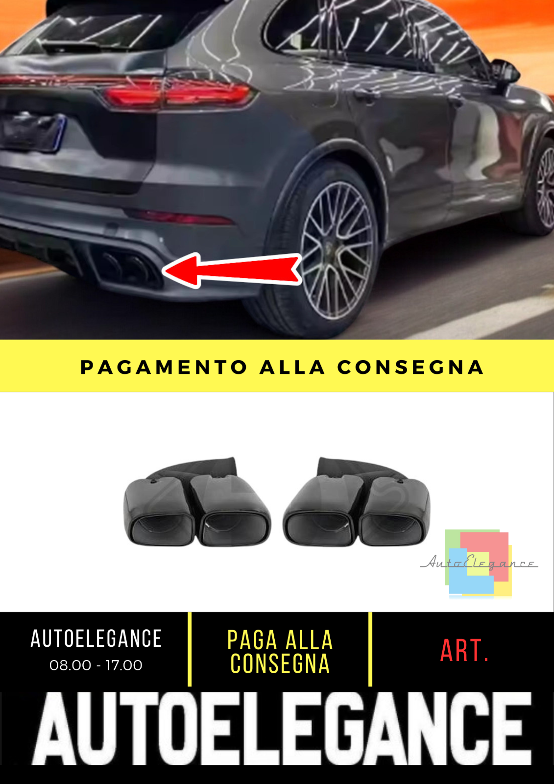 ⭐Punta di scarico ADATTO PER Porsche Cayenne 10-14⭐