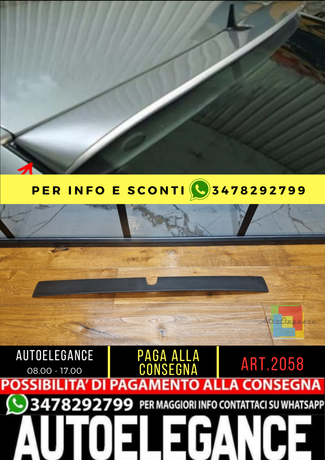💥2058 SPOILER ADATTO PER MERCEDEZ BENZ CLS W219 2004-2010 GREZZO (LUNOTTO)💥