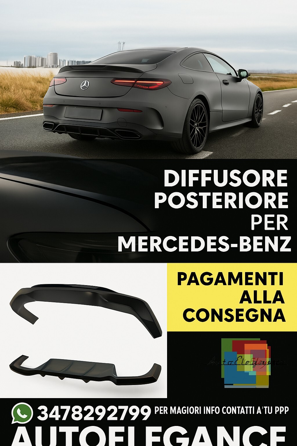 ?Splitter posteriore (con barre verticali) Mercedes-Benz CLE AMG-Line C236?