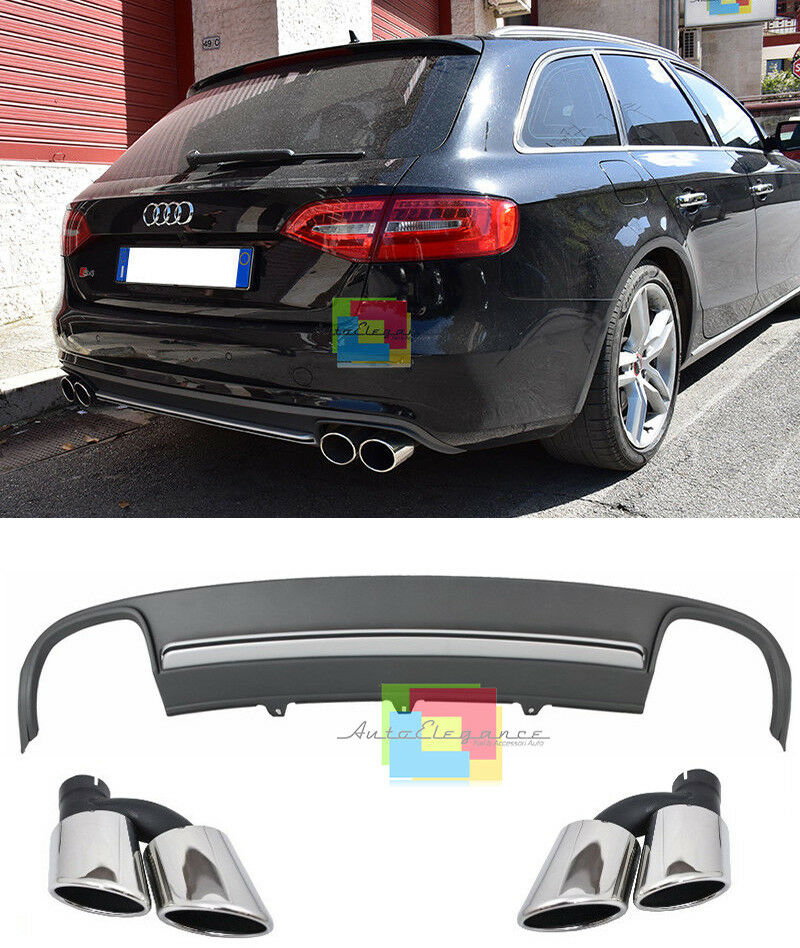Unten Sto&szlig;stange Audi A4 B8 8K 2012-2015 Diffusor Hinten S4 mit Klemmen