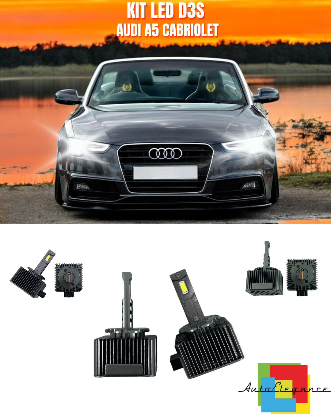 ?Lampes Anabagliantes D3S Kit Led 6000K Adapt&eacute; Pour Audi A5 Cabriolet?