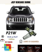 COPPIA 2 LUCI DIURNE DRL 24 LED P21W BA15S CANBUS 6K JEEP RENEGADE RESTYLING