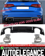 DIFFUSORE ADATTO PER AUDI A3 8V 2016-2020 NERO LUCIDO PROFILI SATINATI