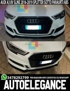 Abajo Parachoques Delantero Audi A3 8V Sline 2017 +Splitter ABS Negro