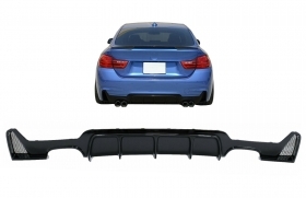 Diffuseur Air Pare-Chocs pour BMW 4 F32 F33 F36 13-19 Double Sortie Noir Poli