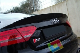 AUDI A5 COUPE 2007-2014 SPOILER POSTERIORE ALETTONE SUL COFANO LOOK S5 SLINE .-