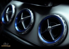 Anelli decorativi telaio ventilazione ugelli aria AMG OTTICA BLU per Mercedes A