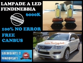 LAMPADE FENDINEBBIA H8 LED CREE RESISTENZA CANBUS 6000K VW TOUAREG 2007-2010