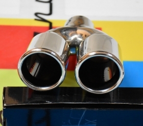 BMW SERIE 3 E90 E91 05-11 TERMINALI DI SCARICO CROMATI INOX DOPPIO USCITA INOX -