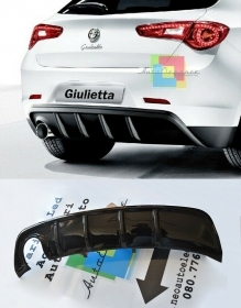 ALFA ROMEO GIULIETTA SOTTO PARAURTI DAM DIFFUSORE SINGOLO SCARICO ABS NERO -.