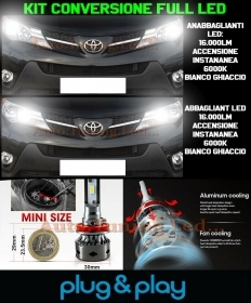 Ampoules Croisement + Route LED 16.000LM pour Toyota RAV-4 Rav 4 IV