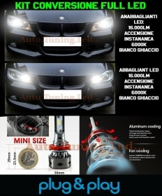 Ampoules Croisement + Route LED 16.000LM Pour BMW Serie 3 E90 E91