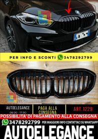 1243 CALANDRA PER BMW SERIE 1 F40 GRIGLIA ANTERIORE NERA LOOK M SPORT
