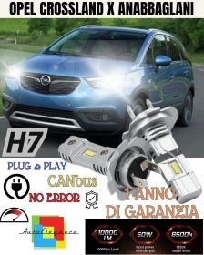 KIT LED H7 OPEL CROSSLAND X 6000K BIANCO 6000 LUMEN CANBUS ANABBAGLIANTI/