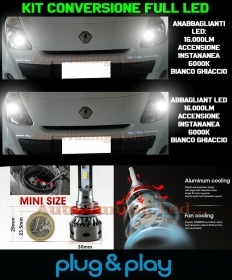 Ampoules Croisement + Route LED 16.000LM Pour Renault Clio III