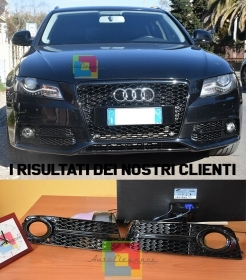 Audi A4 B8 2008-2012 Grids Nebelscheinwerfer Schwarz Details RS4 S4 IN ABS