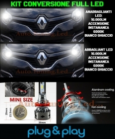 Ampoules Croisement + Route LED 16.000LM Pour Renault Captur