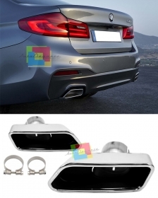 BMW Serie 5 F10 F11 F18 Anschlüsse Von Auspuffanlage aus Edelstahl Look 550i V8