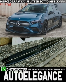 0034MERCEDES A W177 S&eacute;parateur Sous Mini-Jupes Lat&eacute;ral Seuil ABS Noir Poli