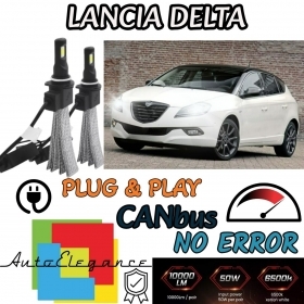 KIT FULL LED LANCIA DELTA LAMPADE LED H7 6000K BIANCO GHIACCIO NO ERROR