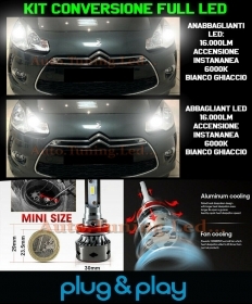 Ampoules Croisement + Route LED 16.000LM Pour Citroen DS3