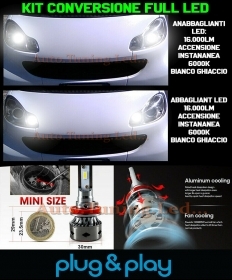 Ampoules Croisement + Route LED 16.000LM Pour Intelligent Fortwo 451