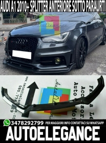 AUDI A1 2010-2015 LAMA SOTTO PARAURTI ANTERIORE ABS / PLASTIC NERO SPLITTER