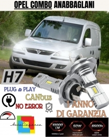 KIT LED H7 OPEL COMBO D 6000K BIANCO 6000 LUMEN CANBUS ANABBAGLIANTI