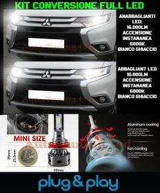Ampoules Croisement + Route LED 16.000LM Pour Mitsubishi Outlander III