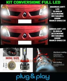 Ampoules Croisement + Route LED 16.000LM Pour Renault Modus